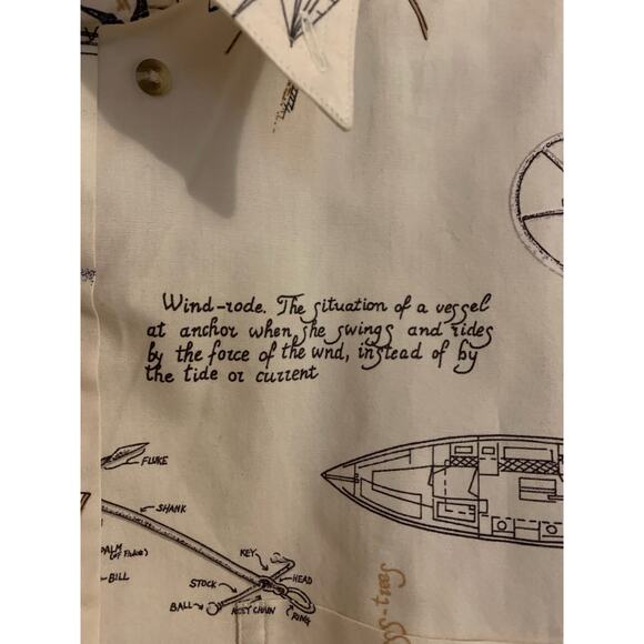 Bimini Bay Outfitters Button Up Short Sleeve NWOT Cream Ships Nautical Mens XXL - Picture 4 of 7